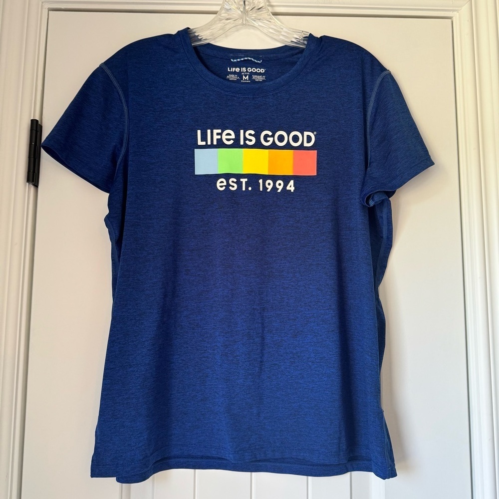 Life is Good Active Line Rainbow Graphic T Shirt‎